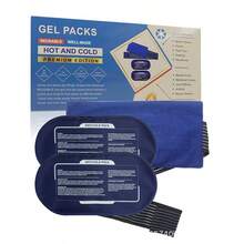 Set de 3 piezas de paquetes de gel reutilizables para terapia de frío y calor para articulaciones, músculos, hombro, rodilla, y soporte para la espalda - Azul - Ver 6