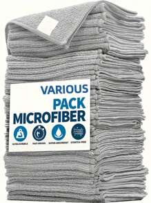 5pcs Microfiber Absorbent Cleaning Cloths, Kitchen, Home, Dish Wash, Car Washing Towels