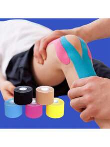 1pc 5m*5m Sports Muscle Tape Bandage, Professional Athletes Muscle Effect Tape, Knee Pads For Marathon, Running, Patella Gym Accessories Sales Sports Tape