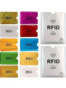10/2 PCS Anti Blocking Reader Lock Bank Card ID Card Case Protector Metal Aluminium Case Card Holder Card Holder Wallet Business Card Holder Credit Card Holder For Women For Men Card Wallet Rfid Wallet - Multicolor - View 13