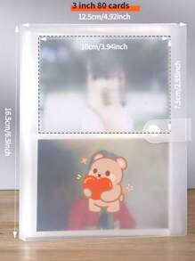 3/4/5/6/7 Inch Frosted Transparent Snap Button Photo Album, 80/160/200 Card Slots, Suitable For Storing Photos And Postcards