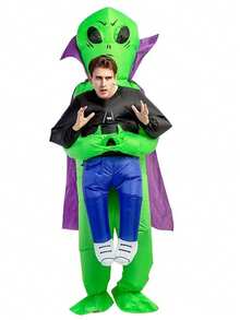 1pc Adult Inflatable Alien Costume, Suitable For Halloween, Christmas Theme Parties, Unisex - Multicolor - View 8