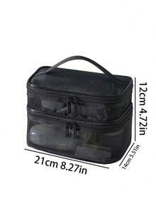 1 件双层网眼化妆包，便携式旅行化妆包，夏季大容量洗漱包，PVC 收纳袋，可收纳化妆品、护肤品、毛巾、口红、小物品，适合旅行、游轮、宿舍、伴娘礼物、母亲礼物、生日礼物、送给朋友和老师的礼物、婚礼季节、情人节礼物 - 彩色 - 查看 8