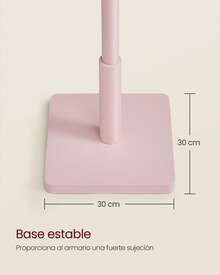 VASAGLE Perchero, Perchero de Madera Maciza, Perchero de Pie con 8 Ganchos para Abrigo, Sombrero, Bolso, Cartera, para Entrada, Pasillo, Ganchos y Mástil de Madera de Caucho,Rosa Jalea, Regalo de Navidad - Pink - Übersicht 3