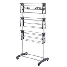 Étendoir à linge avec deux bords latéraux, support au sol pour le stockage intérieur et le séchage extérieur