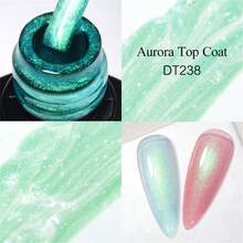 MEET ACROSS 7ml 2合1极光亮片亮粉紫色极光激光闪光美人鱼效果凝胶指甲油DIY半永久可卸指甲用品