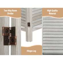 Room Divider 4 Panel, White Room Divider With Shelves, Wall Room Dividers And Folding Privacy Screens, Portable Room Partitions And Dividers For Bedroom, Home Office, Studio - 棕色 - 查看 5