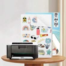 100 Piezas/Paquete Papel autoadhesivo imprimible a prueba de agua blanco brillante tamaño A4 - Multicolor - Ver 4