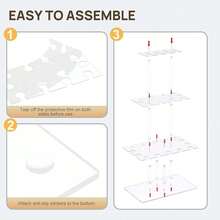 3-Tier Acrylic Floating Champagne Tower Display Rack With 32 Slots, Transparent Rectangular, Suitable For Party, Wedding, School, Celebration - Clear - View 5