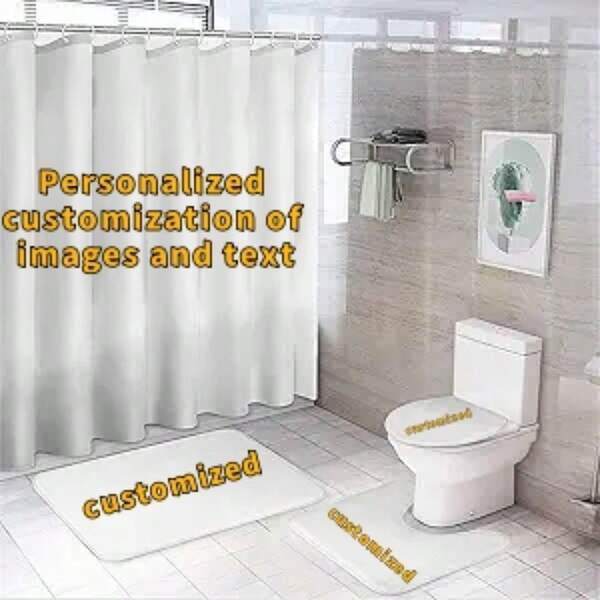 4 Pcs Custom Shower Curtain Bathroom Waterproof Curtains 3D Printing Customized Photo Polyester Bath Decor With Hooks For Drop Shipping Bathroom Decor Fall Decor Bathroom Accessories Back To School