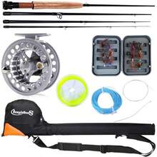Saltwater Freshwater Fly Fishing Rod With Reel Combo Kit - A-SilverKitswithBag - View 5
