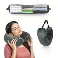 Funda de viaje con gran capacidad y organizador - Gris claro de poliéster, cierre con cremallera, lavable a máquina, perfecto para guardar ordenadamente sus almohadas y artículos pequeños durante los viajes, estuche de viaje para almohada, bolsa de graduación para la escuela, accesorios escolares, artículos escolares