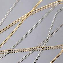 45cm Metal Nail Chains, Available In Gold, Silver, Rose Gold, Black Color, DIY Nail Art Decoration Accessories, Handmade Supplies