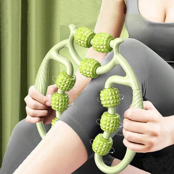 1 szt. Urządzenie do masażu nóg, wałek do nóg, wyszczuplający model ciała z 9 kółkami masującymi do rozluźnienia mięśni łydek i akcesoriów do siłowni fitness