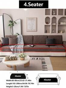 1pc All Season Stretch Sofa Cover, Plush Fleece Anti-Slip Anti-Spill Full Wrap Sofa Seat Cushion Slipcover, Machine Washable Dust-Proof Durable Furniture Protector For L-Shaped Sofa And 1/2/3/4 Seater