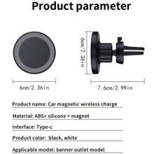 Car Wireless Charger, Window Clip Hidden Dual-Mode Magnetic Quick Charging Car Charger, Supports Navigation And Charging Simultaneously