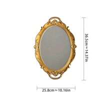 1pc Luxury Vintage Glass Makeup Mirror, Living Room Decoration, Jewelry Display Tray, Photo Props