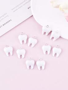10 pezzi/20 pezzi Accessori per gioielli in resina a forma di dente carino, orecchini, pendenti per collana