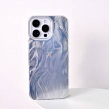 Airplane 1pc Minimalist Anti-Drop Phone Case, Full Body Protection With Feather Fiber Gradient Feather Wave Laser Shiny Artistic Design, Compatible With Iphone X XR XSMax 11 12 13 13Pro 13ProMax 14ProMax 14ProMax 15 15PRO 15PLUS 15PROMAX 16 16Pro 16Plus 16Promax Series