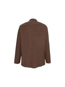 Camisa casual de manga larga, suave y holgada, con rayas y unicolor, para hombres primavera y verano 2025