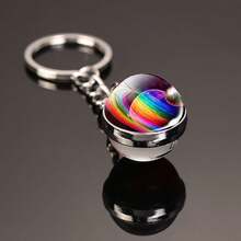 1pc 8 Planets & Moon Galaxy Crystal Glass Keychain Pendant Keyring, Gift & Souvenir School Car Accessories Cute Goth Y2k - Universe Planet - View 26