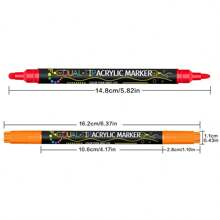 36 Cores Marcadores de Tinta Acrílica de Duas Pontas, Adequados para Madeira, Tela, Pedra, Pintura em Rocha, Vidro, Superfície Cerâmica, Artesanato DIY, Materiais de Arte, De Volta às Aulas