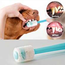 Cepillo de dientes para mascotas de cerdas suaves de color aleatorio, cepillo de dientes de 360° para limpieza dental, aseo de mascotas, productos para mascotas. Cepillo de dientes pequeño para perros y gatos para una limpieza profunda de los dientes.