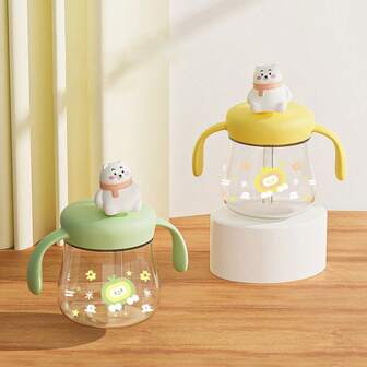 幼儿水杯、带保护装置的 Tritan 防溢过渡杯、带硅胶吸管的加重吸管杯