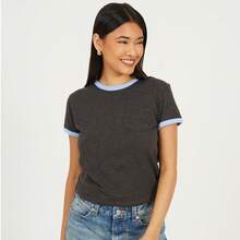 brave soul T-Shirt With Pocket & Contrast Trims