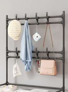 1 peça de sapateira simples para entrada, prateleira de armazenamento integrada multicamadas, sapateira e cabideiro combinados, à prova de poeira, economiza espaço, econômico, para quarto, dormitório