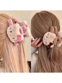 Sanrio 1PC Pink Accessories Hello Kitty Cat Hair Claw With Bow Details Cute Cartoon Family Birthday Gift For Friends Best Gift Perfect Gift Mother's Day Gift