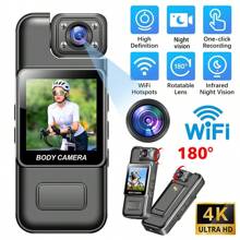 Ultra HD 4K WIFI Camera Digital Video Mini Portable Handheld Law Enforcement Recorder 180° Rotatable Lens Outdoor Sports Camera 
