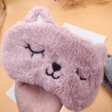Breathable Soft Eye Mask, 2-Tone Couples Style Cat Design Sleep Mask