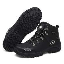Men's Waterproof Non-Slip Outdoor Hiking Shoes, Warm Trekking Climbing Shoes