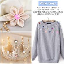 1 Pack Of Approx. 130/100/50pcs Gold Sew On Rhinestones, Mixed Shape Metal Claw Sewing Glass Gems, Rhinestone Embellishments - Mixed Mocha - View 4