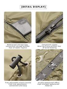 1 pieza Capa de lluvia con capucha para hombre/mujer para actividades al aire libre como senderismo y ciclismo, de material de poliéster