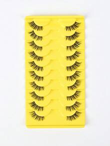 10 对 Hal Flashes 透明带状睫毛 猫眼假睫毛 短款柔软 3d 仿貂皮睫毛 柔软自然妆效条状睫毛、睫毛、假睫毛 - 眼尾拉長款 - 查看 17