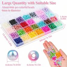 28 couleurs Perles ABS teintes de 6 mm de faux perles DIY éparses. Matériel pour bracelets, colliers, bijoux faits main et accessoires
