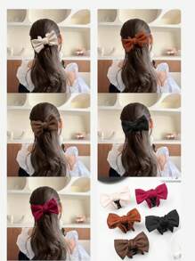 1 pieza Accesorio para el cabello con clip de mariposa y lazo caramelo para niñas de regreso a la escuela