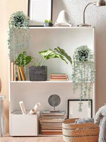 1/2pcs Artificial Plants, Hanging Potted Plants, Wall Hanging Shelf Decor, Suitable For Indoor, Outdoor, Living Room Shelf Decor, Home Decor, Room Decor, Garden Decoration, Wall Decoration
