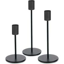 Black Candlestick Holders For Taper Candles Set Of 3 Metal Tapered Candle Holders Tall Candle Sticks Holder Dr For Wedding Dinning Party Anniversary Fits 3 4 Inch Thick Candle - Black-setof3 - View 2