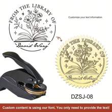 1pc Personalized Stainless Steel Embossing Stamp, Customizable Rectangle Shape For Books, Library, Office, Envelopes, Napkins, Handmade Gifts, Wedding Invitations, Birthday Presents,Back To School,School Supplies