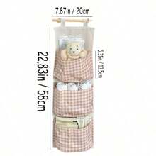 1pc Pink Wall-Mounted Bedroom Organizer - Hanging Storage Pocket For Books, Jewelry And Accessories, Perfect For Dorm And Bedroom, Ideal Gift For Valentine's Day