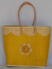 Nova bolsa de palha, bolsa de praia, bolsa feminina, bolsa de férias, colorida, elegante, bolsa de viagem para o mar - Amarelo - Ver 2