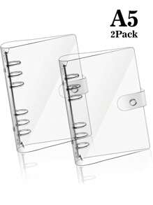 1 Caderno Criativo, PVC, Fichário Tátil de Folhas Soltas, Capa de Caderno Transparente para Anotações, De Volta às Aulas, Material Escolar