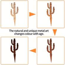 1 Stück rostiges Metall Kaktus Kaktus Gartenkunst - Vintage Wüstengarten Stecker für Outdoor-Dekoration, perfekt für Blumentöpfe, Wiesen, Rasenflächen und Muttertagsgeschenke, Kaktus-Dekoration