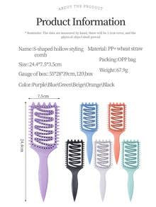 1pc Detangling & Styling Brush For Curly To Straight Hair – No Breakage, Perfect For Home, Travel & Salon Smooth & Shape Hair Effortlessly – Curl Defining Brush For All Hair Types, -Free & Travel-Ready - Multicolor - View 7