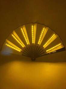 1pc Carnival Folding Fan LED Light Big Hand Fan Colorful Light Hand-Held Folding Fan (Including Batteries) Party Gifts, Shows, Weddings, Birthdays, Home Decor, Nightclubs, Light Up Party Supplies, Fluorescent Props Fans, Japanese Clark Fans, Music Festivals, Game Props, Halloween Parties, Fall Decorations,Cosplay, Glow In The Dark, Christmas Gifts