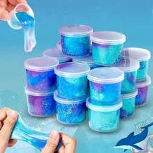 24 Packs Blue Putty Slime, Party Favor For Kids Girls & Boys, Adults, Non Sticky, Stress & Anxiety Relief, Wet, Super Soft Sludge Toy,Easter Basket Stuffers - 藍色 - 查看 3