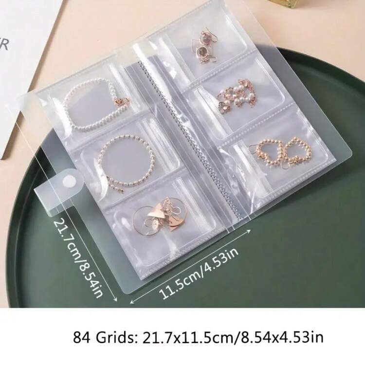 1pc 84/160 Box A Versatile Portable Plastic Jewelry Storage Book With 84/160 Transparent Pockets - Travel Jewelry Organizer, Suitable For Earrings, Rings, Necklaces - Antioxidant Zipper Bag, High Capacity Display Box For Jewelry Storage - Multicolor - View 11